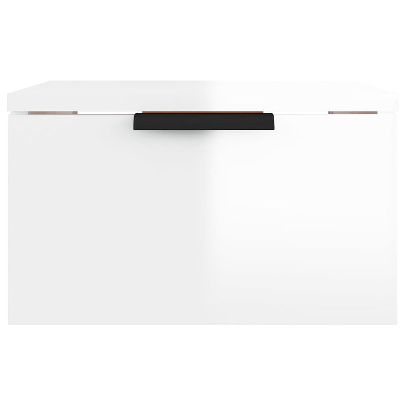 vidaXL magasfényű fehér falra szerelhető éjjeliszekrény 34x30x20 cm