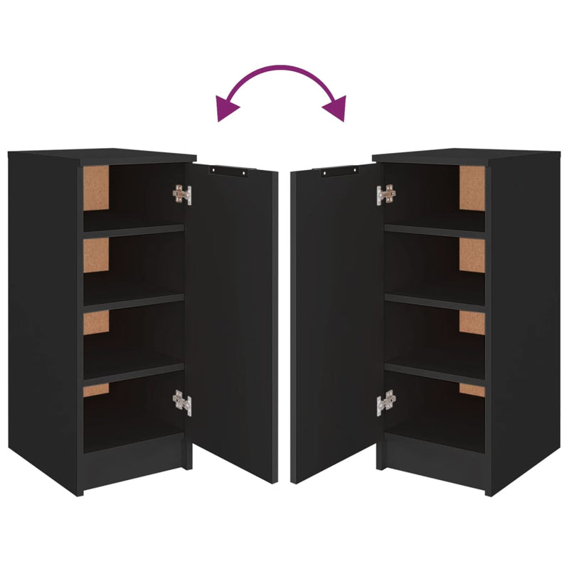 vidaXL fekete szerelt fa cipőszekrény 30 x 35 x 70 cm