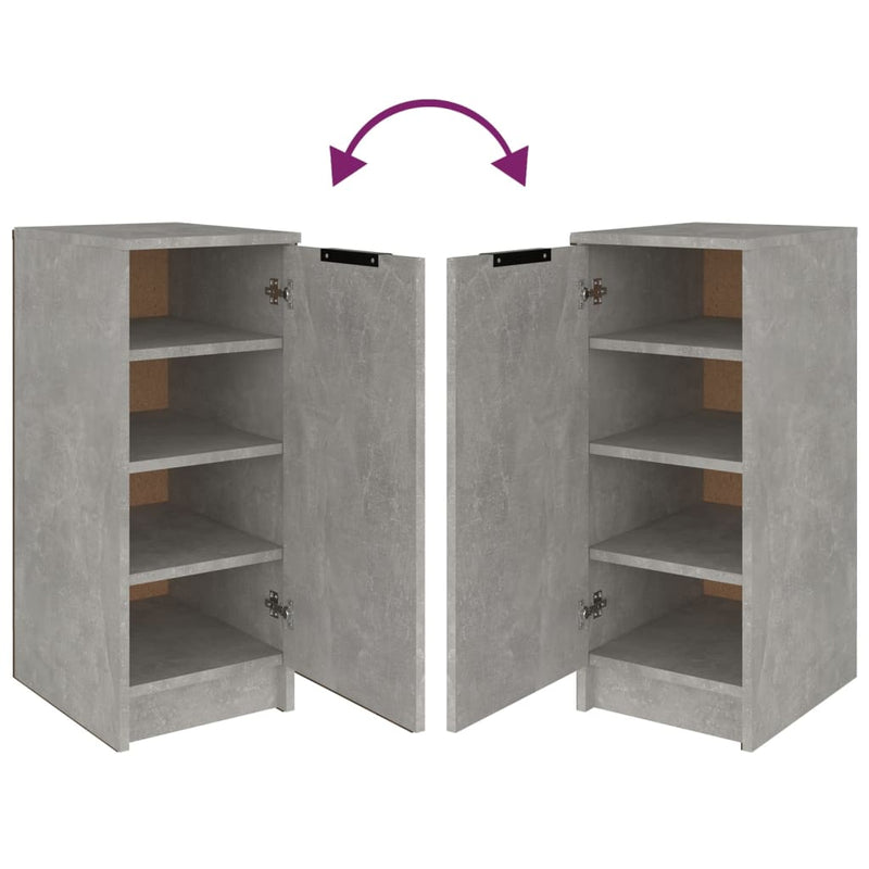 vidaXL betonszürke szerelt fa cipőszekrény 30x35x70 cm