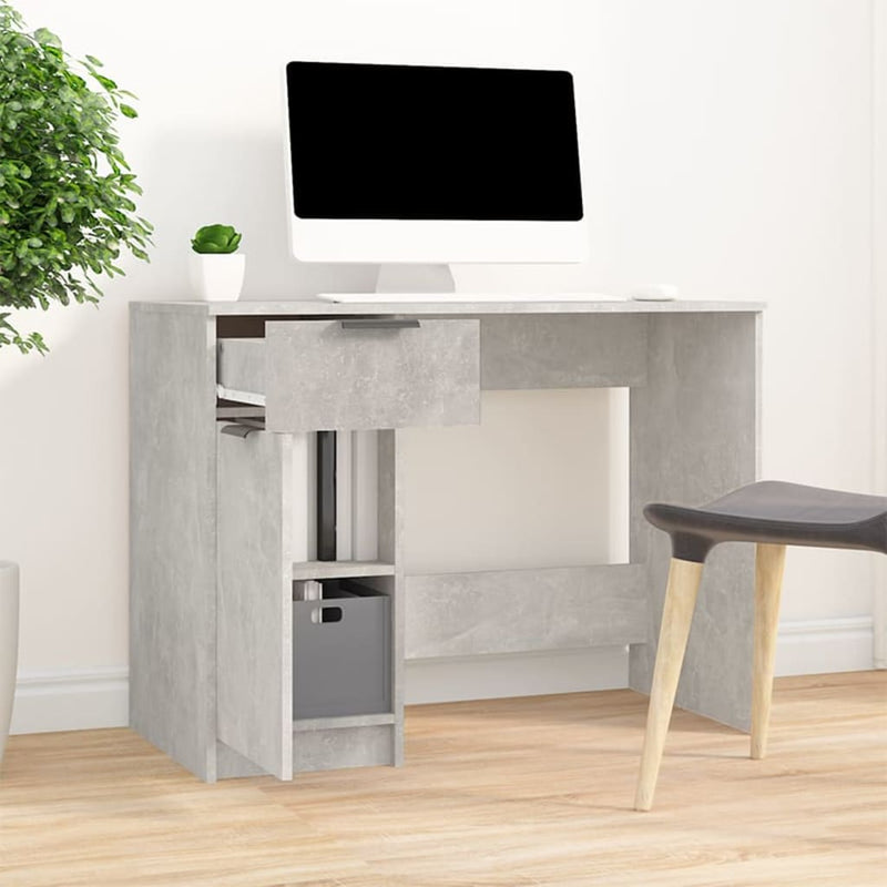 vidaXL betonszürke színű szerelt fa íróasztal 100 x 50 x 75 cm
