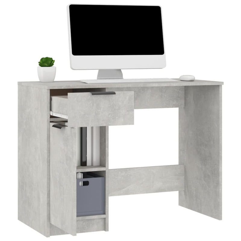 vidaXL betonszürke színű szerelt fa íróasztal 100 x 50 x 75 cm