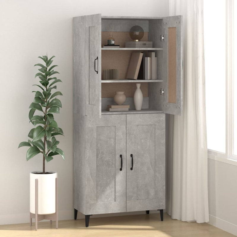 vidaXL betonszürke szerelt fa tálalószekrény 69,5 x 34 x 90 cm