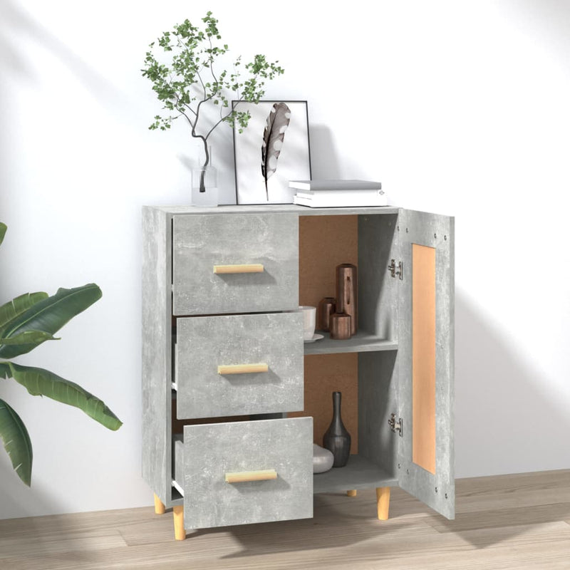 vidaXL betonszürke szerelt fa tálalószekrény 69,5 x 34 x 90 cm