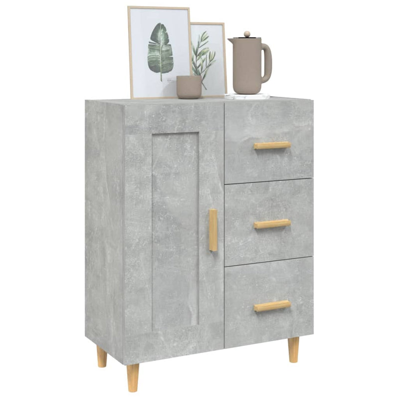 vidaXL betonszürke szerelt fa tálalószekrény 69,5 x 34 x 90 cm