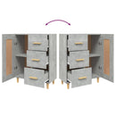 vidaXL betonszürke szerelt fa tálalószekrény 69,5 x 34 x 90 cm