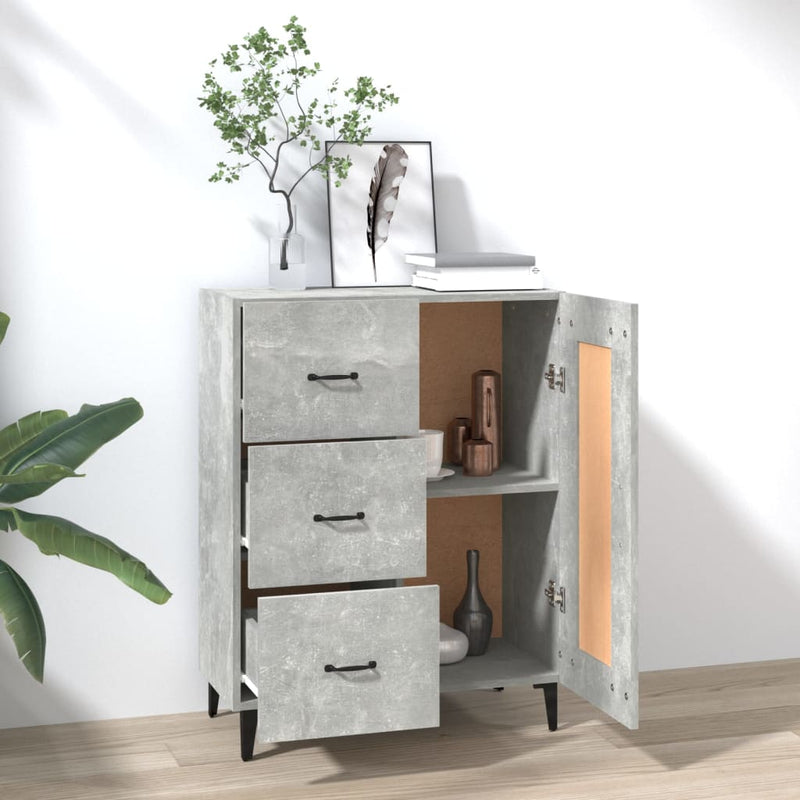 vidaXL betonszürke szerelt fa tálalószekrény 69,5 x 34 x 90 cm