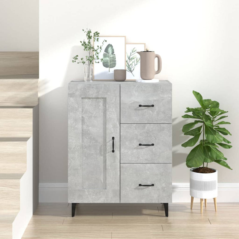 vidaXL betonszürke szerelt fa tálalószekrény 69,5 x 34 x 90 cm