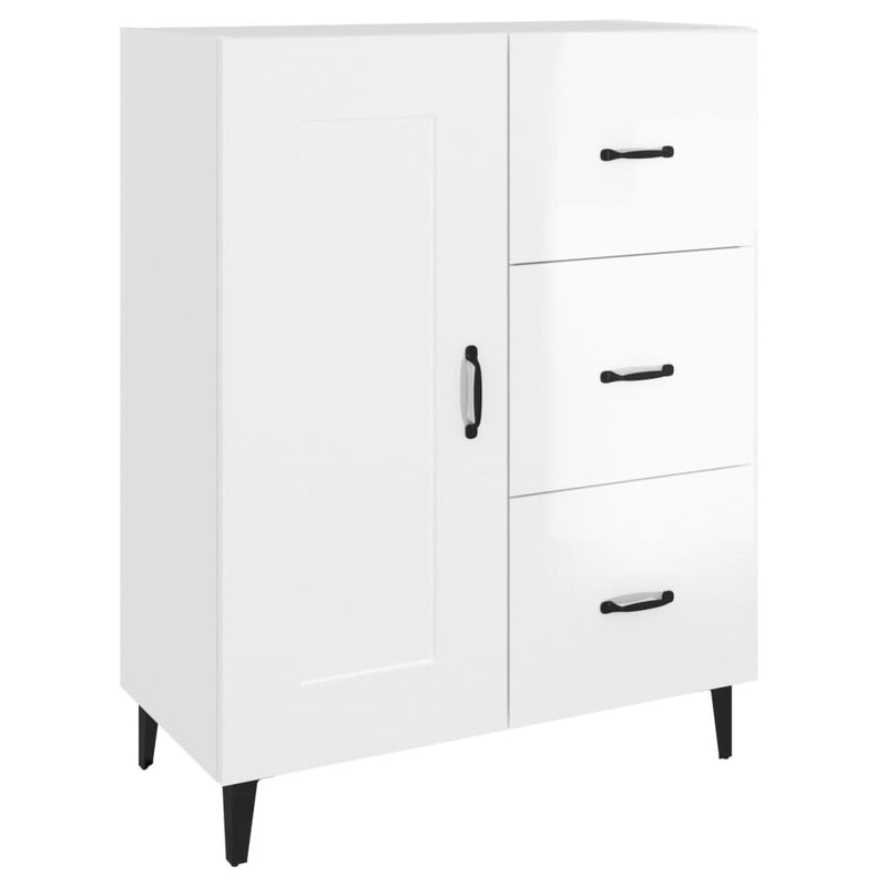 vidaXL magasfényű fehér szerelt fa tálalószekrény 69,5 x 34 x 90 cm