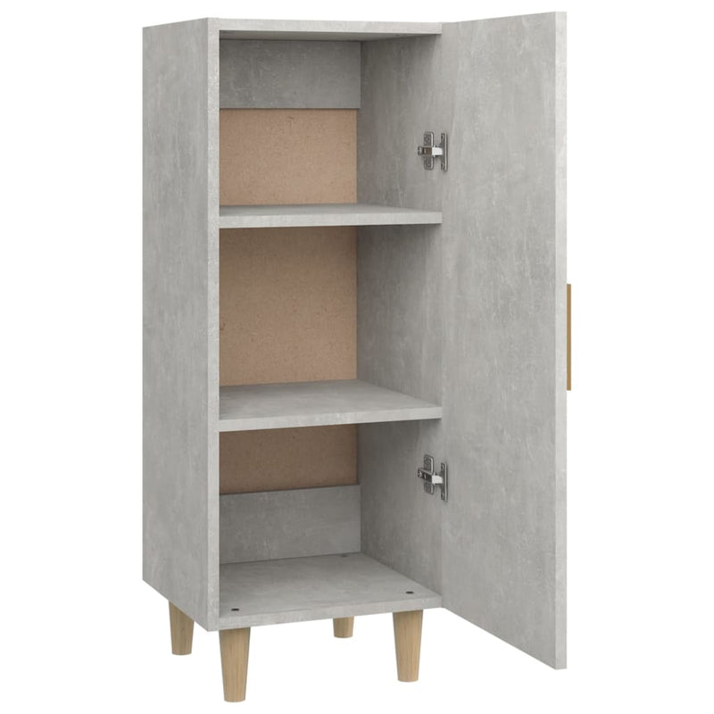 vidaXL betonszürke szerelt fa tálalószekrény 34,5 x 34 x 90 cm