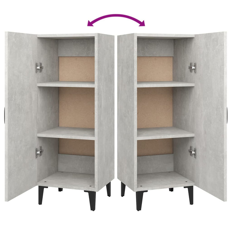 vidaXL betonszürke szerelt fa tálalószekrény 34,5 x 34 x 90 cm