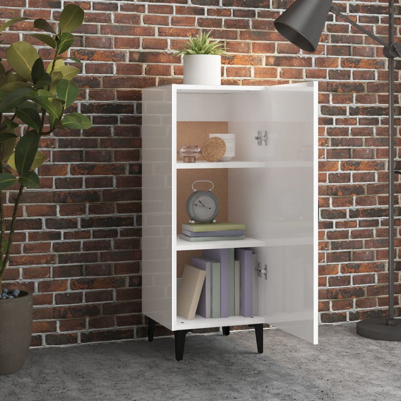 vidaXL magasfényű fehér szerelt fa tálalószekrény 34,5 x 34 x 90 cm