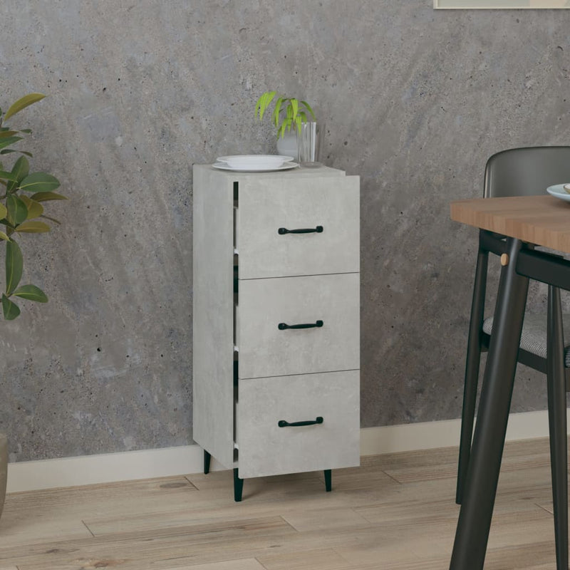 vidaXL betonszürke szerelt fa tálalószekrény 34,5 x 34 x 90 cm