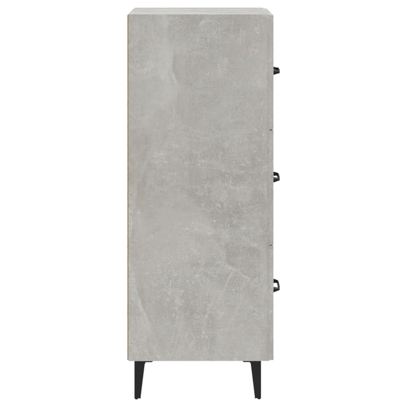 vidaXL betonszürke szerelt fa tálalószekrény 34,5 x 34 x 90 cm