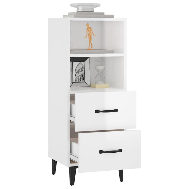 vidaXL magasfényű fehér szerelt fa tálalószekrény 34,5 x 34 x 90 cm