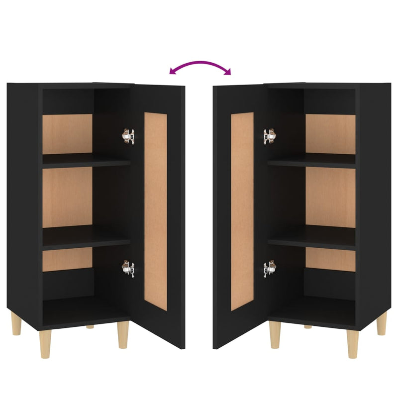 vidaXL fekete szerelt fa tálalóasztal 34,5 x 34 x 90 cm