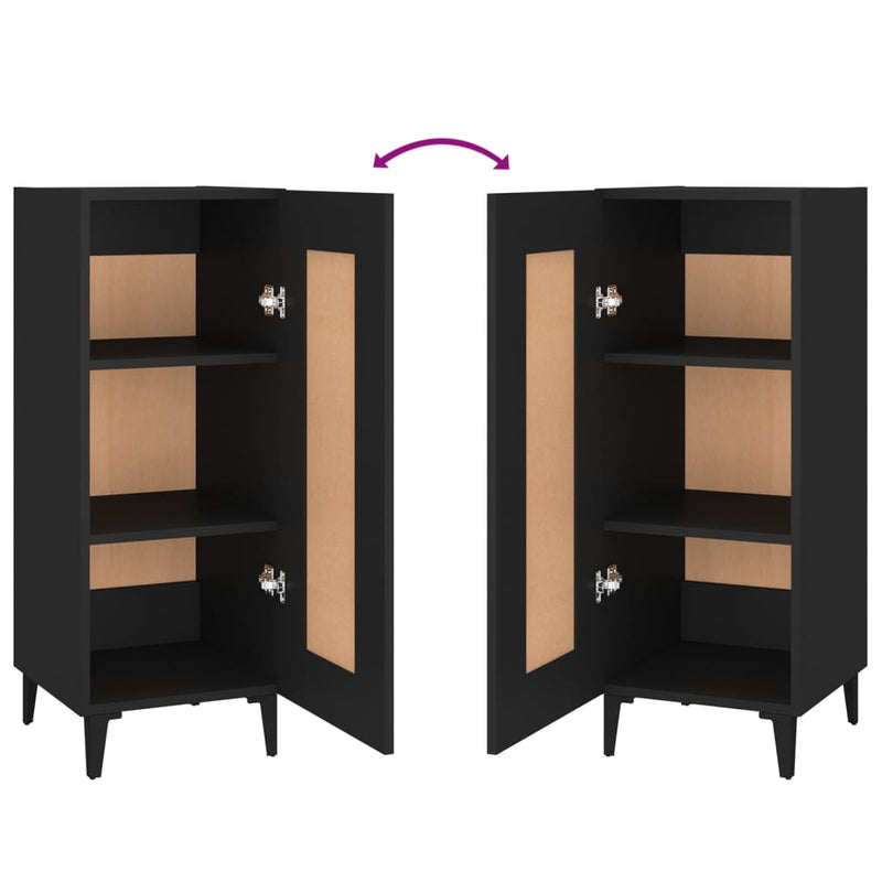 vidaXL fekete szerelt fa tálalóasztal 34,5 x 34 x 90 cm