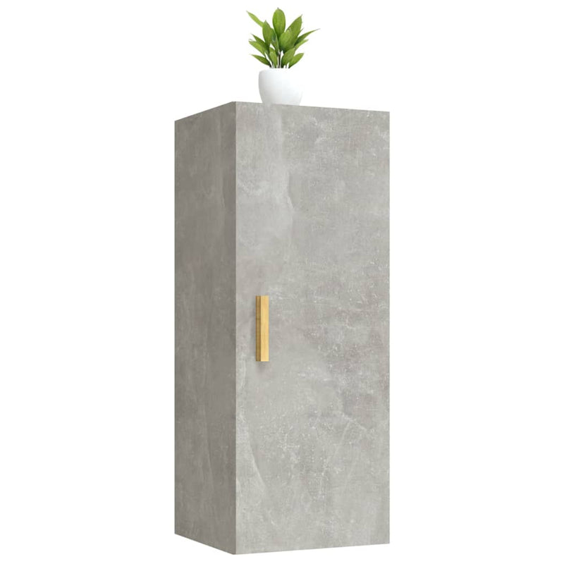 vidaXL betonszürke szerelt fa faliszekrény 34,5 x 34 x 90 cm