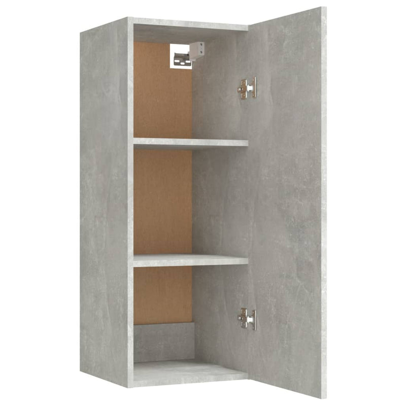vidaXL betonszürke szerelt fa faliszekrény 34,5 x 34 x 90 cm