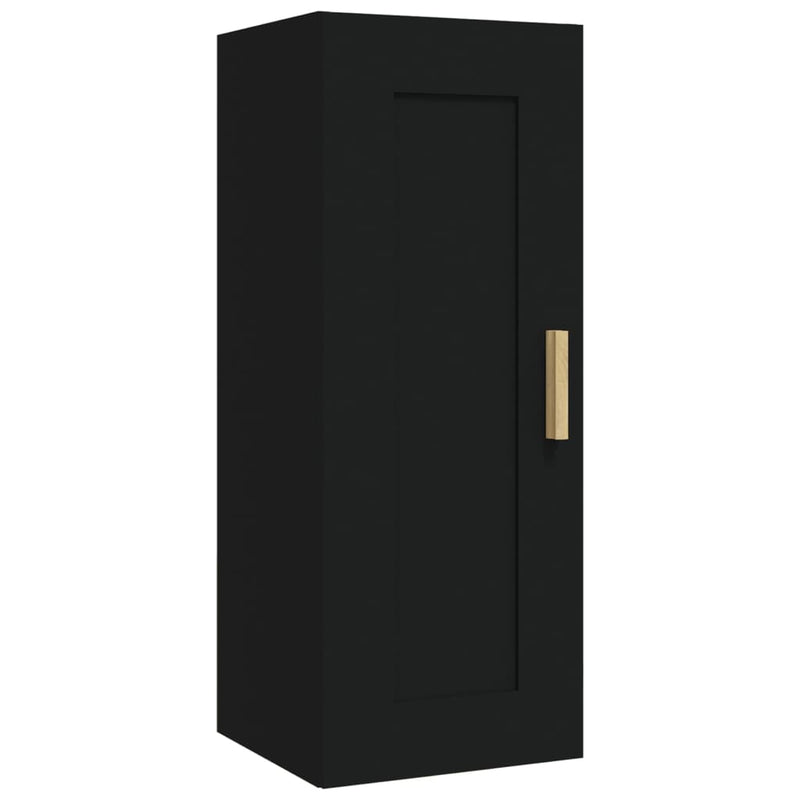 vidaXL fekete szerelt fa faliszekrény 35 x 34 x 90 cm