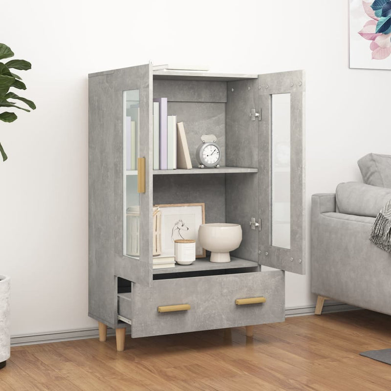 vidaXL betonszürke szerelt fa magasszekrény 70 x 31 x 115 cm