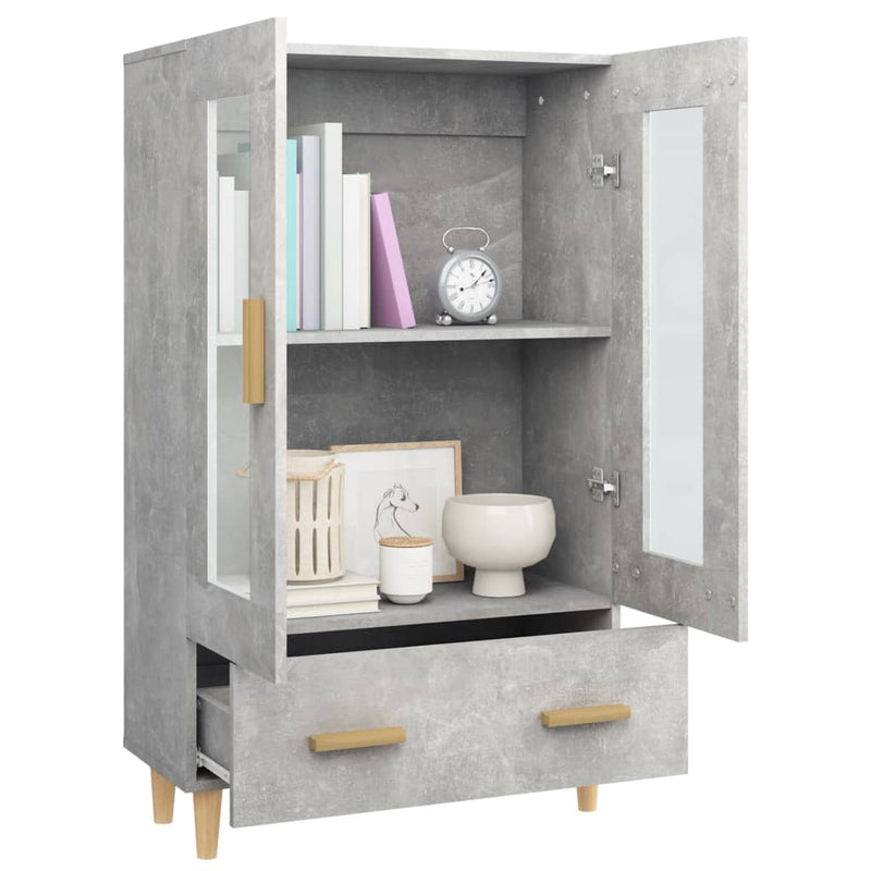 vidaXL betonszürke szerelt fa magasszekrény 70 x 31 x 115 cm