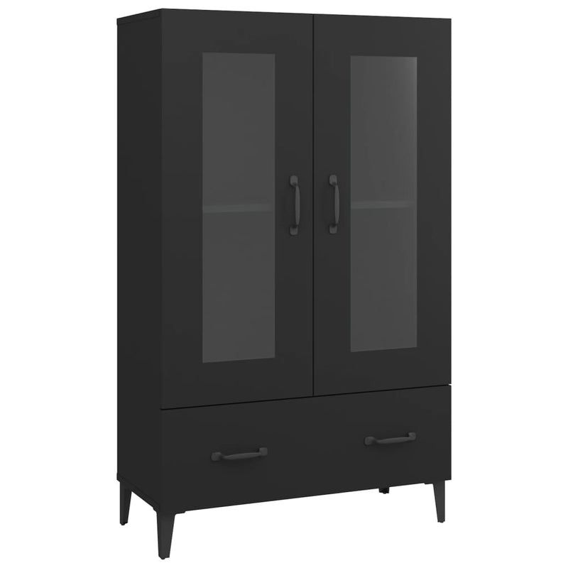 vidaXL fekete szerelt fa magasszekrény 70 x 31 x 115 cm