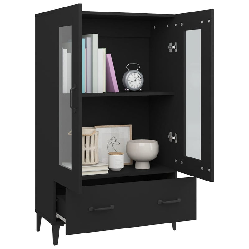 vidaXL fekete szerelt fa magasszekrény 70 x 31 x 115 cm