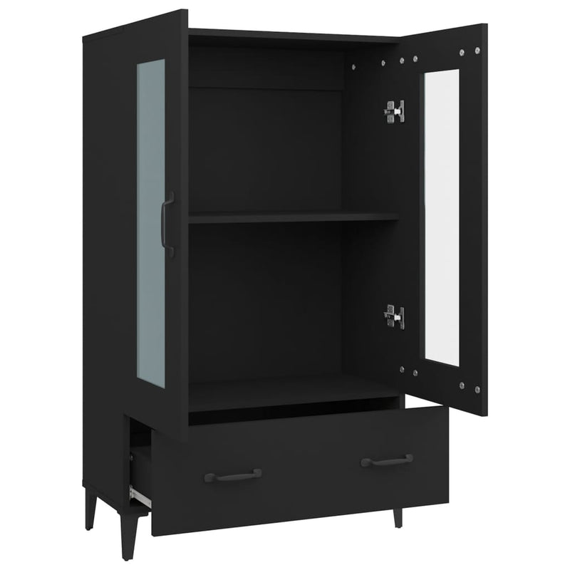 vidaXL fekete szerelt fa magasszekrény 70 x 31 x 115 cm