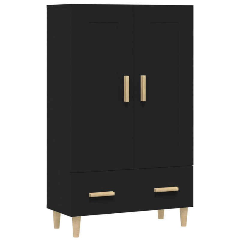 vidaXL fekete szerelt fa magasszekrény 70 x 31 x 115 cm