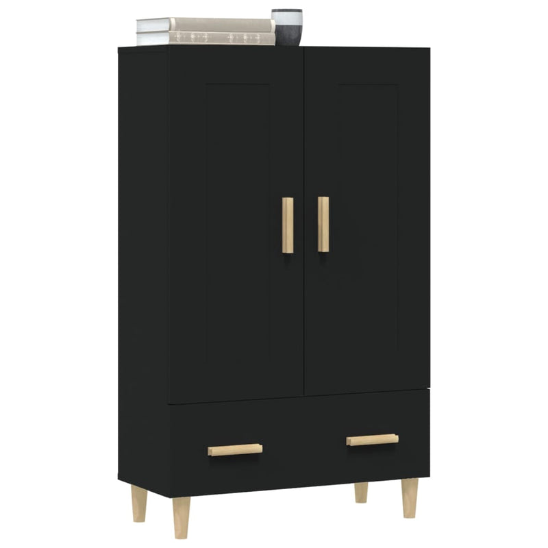 vidaXL fekete szerelt fa magasszekrény 70 x 31 x 115 cm