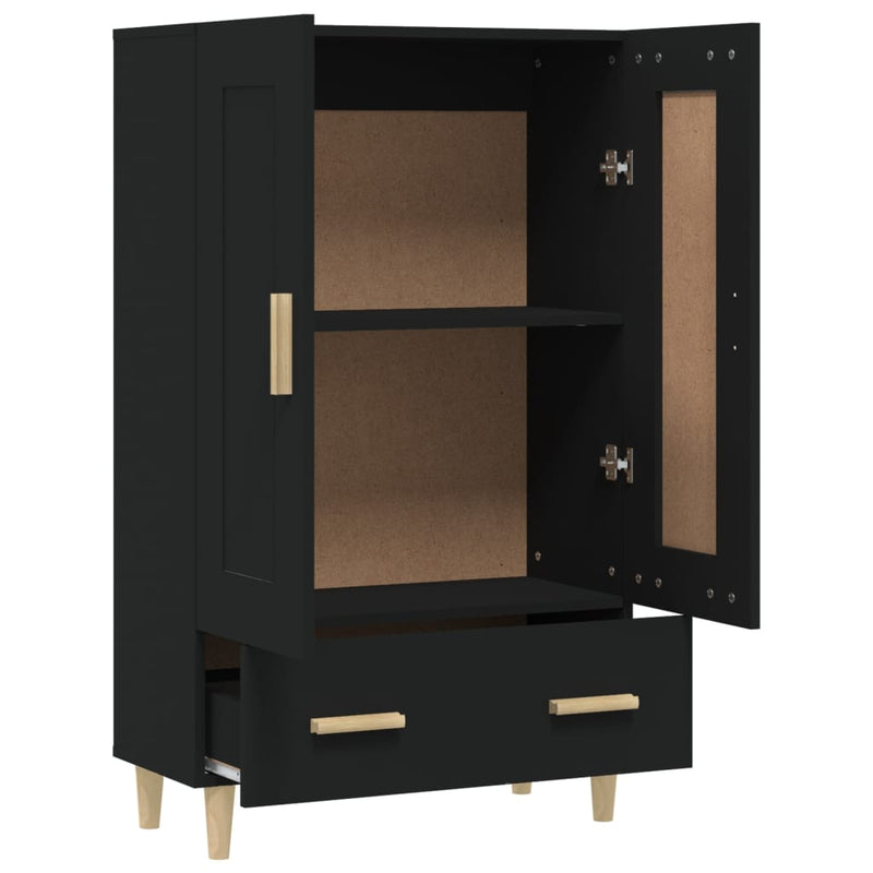 vidaXL fekete szerelt fa magasszekrény 70 x 31 x 115 cm