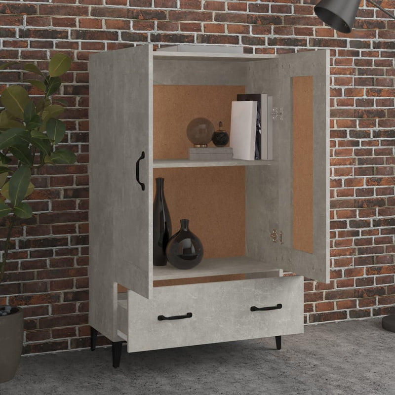 vidaXL betonszürke szerelt fa magasszekrény 70 x 31 x 115 cm