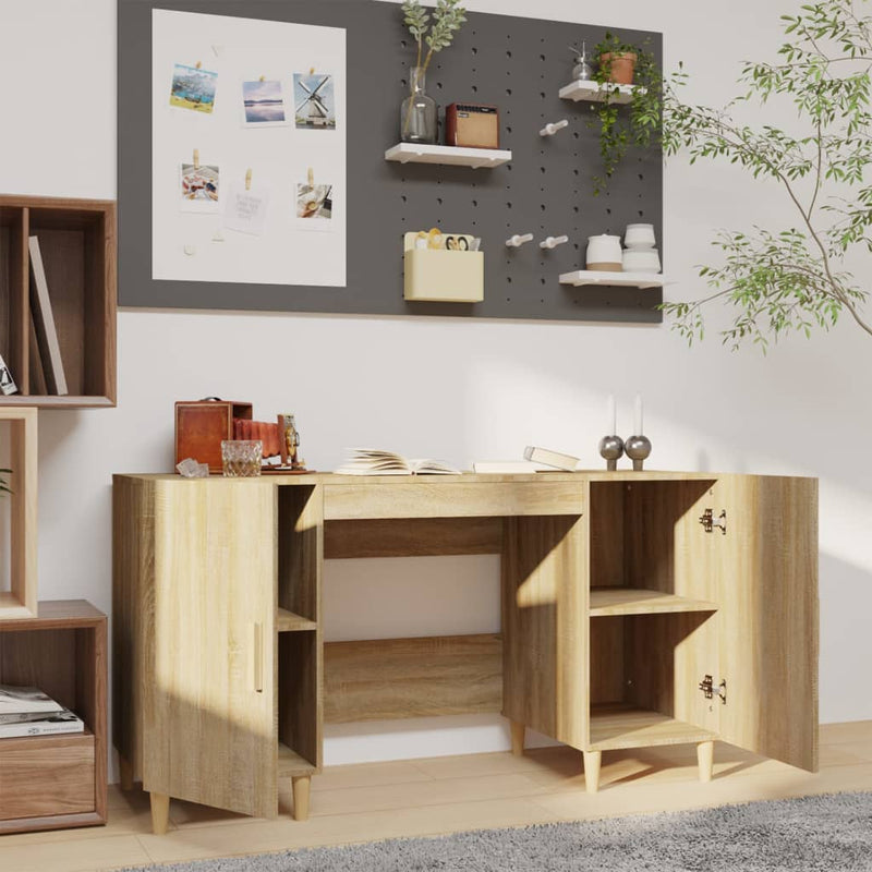 vidaXL sonoma tölgy színű szerelt fa íróasztal 140 x 50 x 75 cm