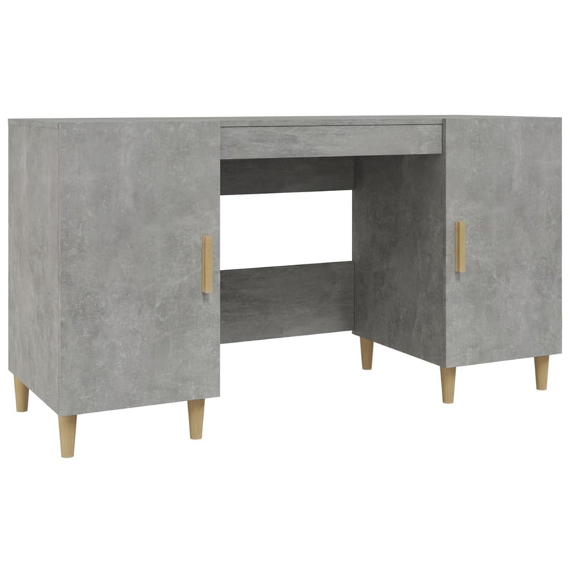 vidaXL betonszürke szerelt fa íróasztal 140 x 50 x 75 cm