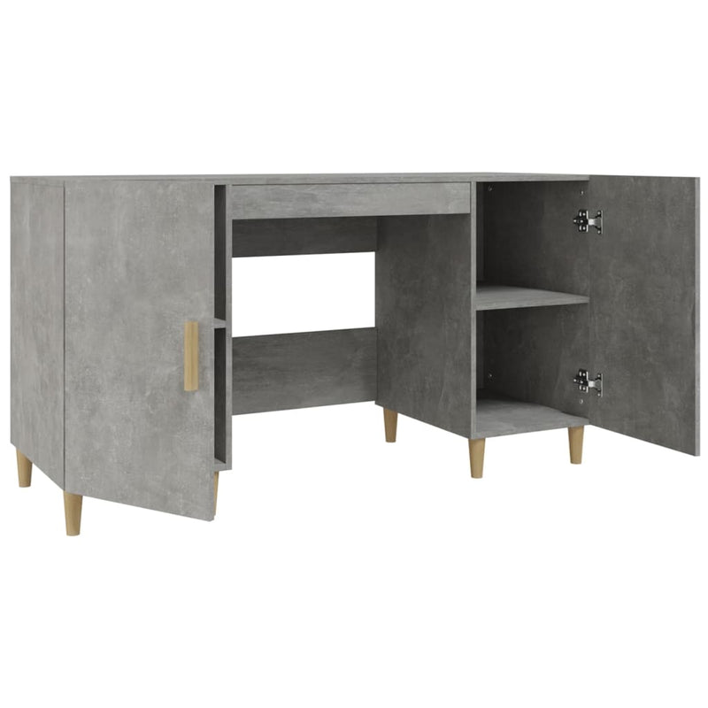 vidaXL betonszürke szerelt fa íróasztal 140 x 50 x 75 cm