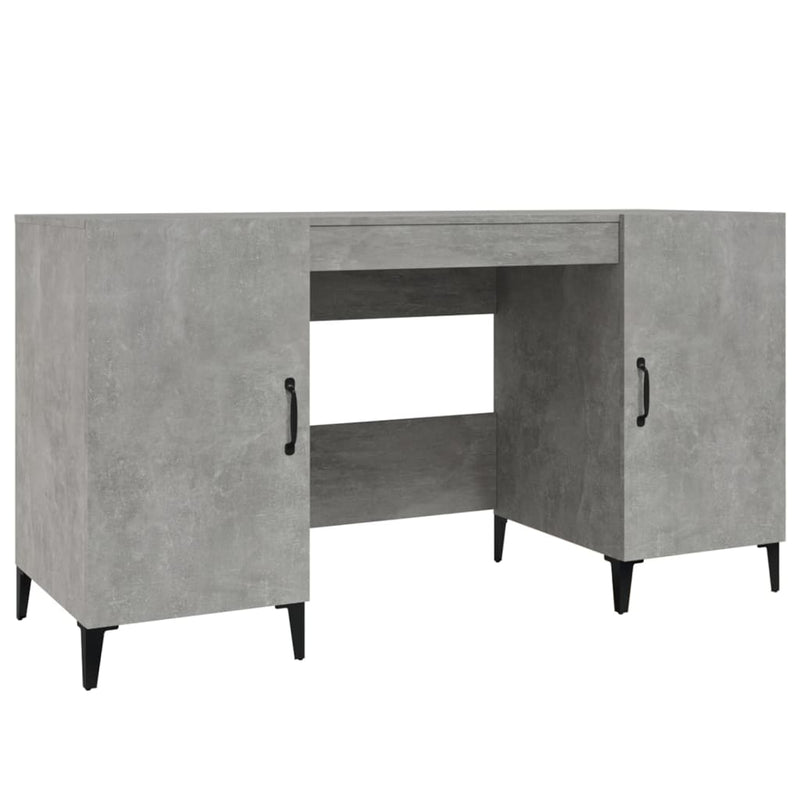 vidaXL betonszürke szerelt fa íróasztal 140 x 50 x 75 cm