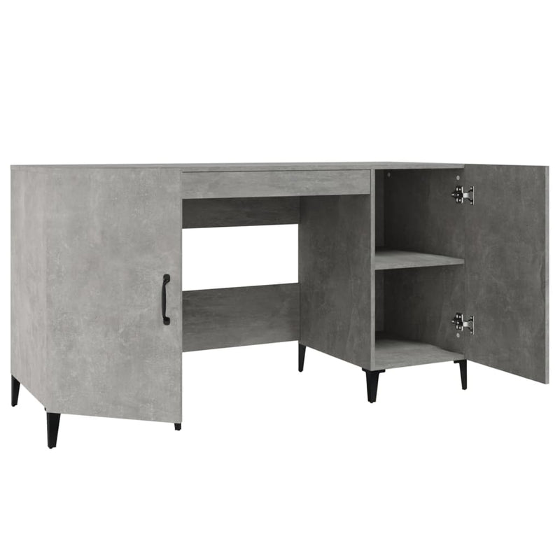 vidaXL betonszürke szerelt fa íróasztal 140 x 50 x 75 cm