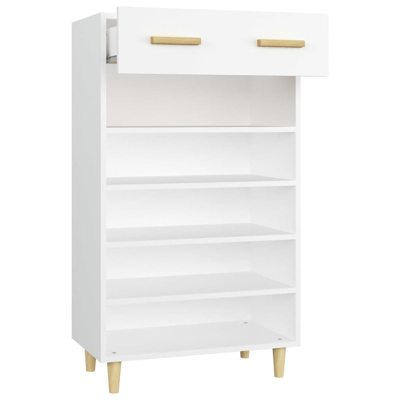 vidaXL fehér szerelt fa cipőszekrény 60 x 35 x 105 cm