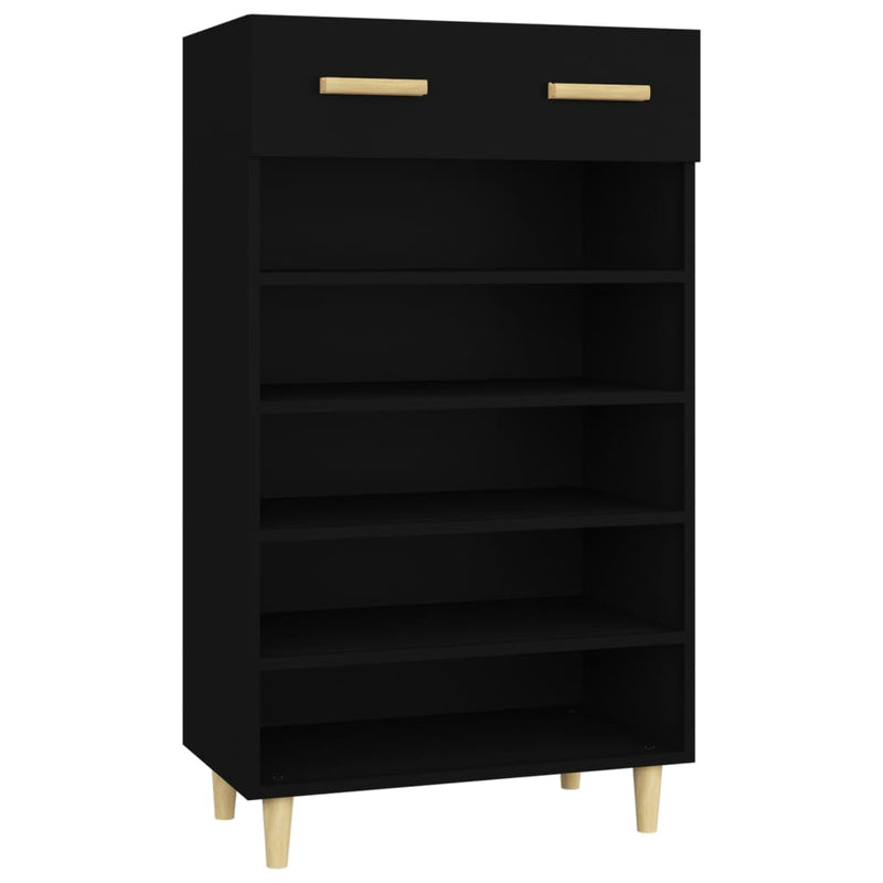 vidaXL fekete szerelt fa cipőszekrény 60 x 35 x 105 cm