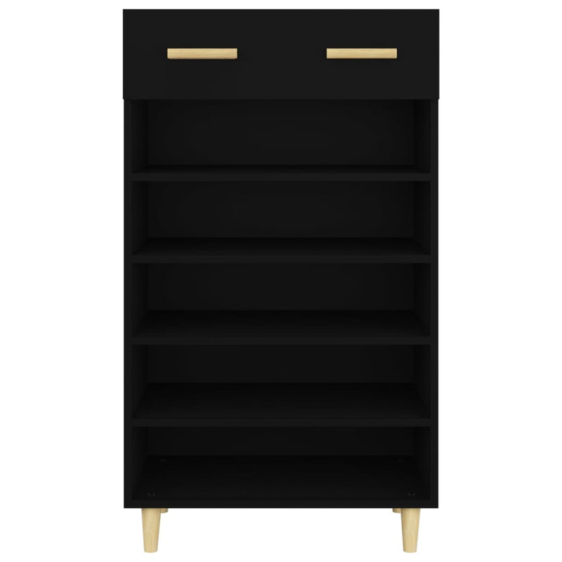 vidaXL fekete szerelt fa cipőszekrény 60 x 35 x 105 cm