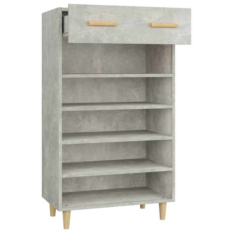 vidaXL betonszürke szerelt fa cipőszekrény 60 x 35 x 105 cm