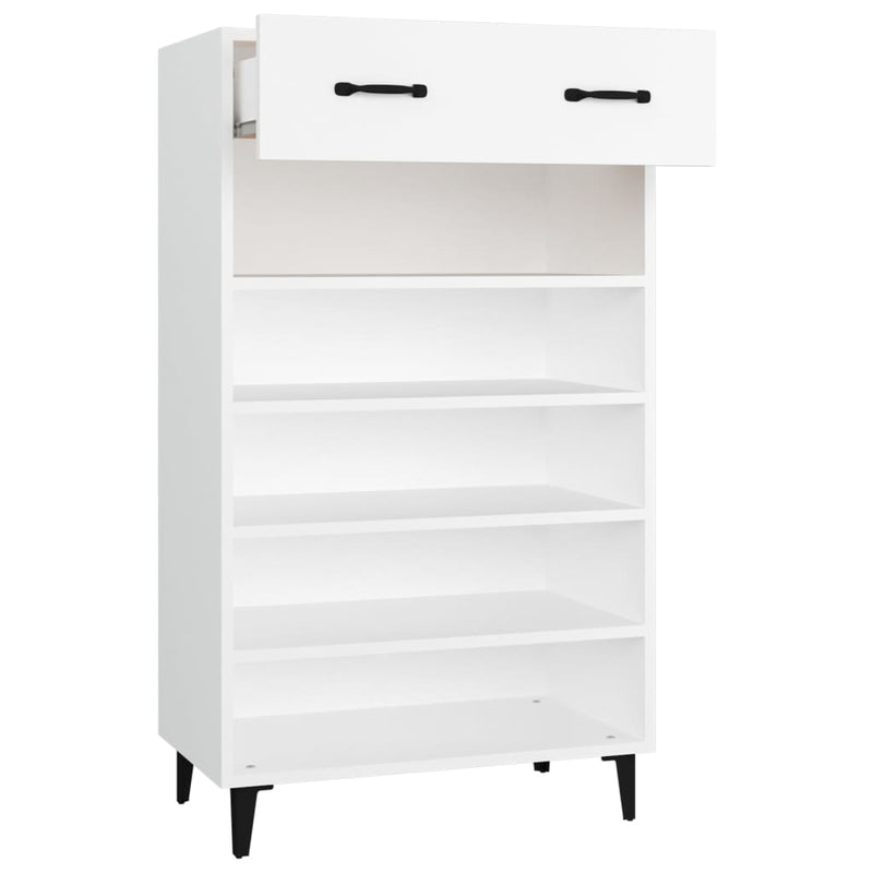 vidaXL fehér szerelt fa cipőszekrény 60 x 35 x 105 cm