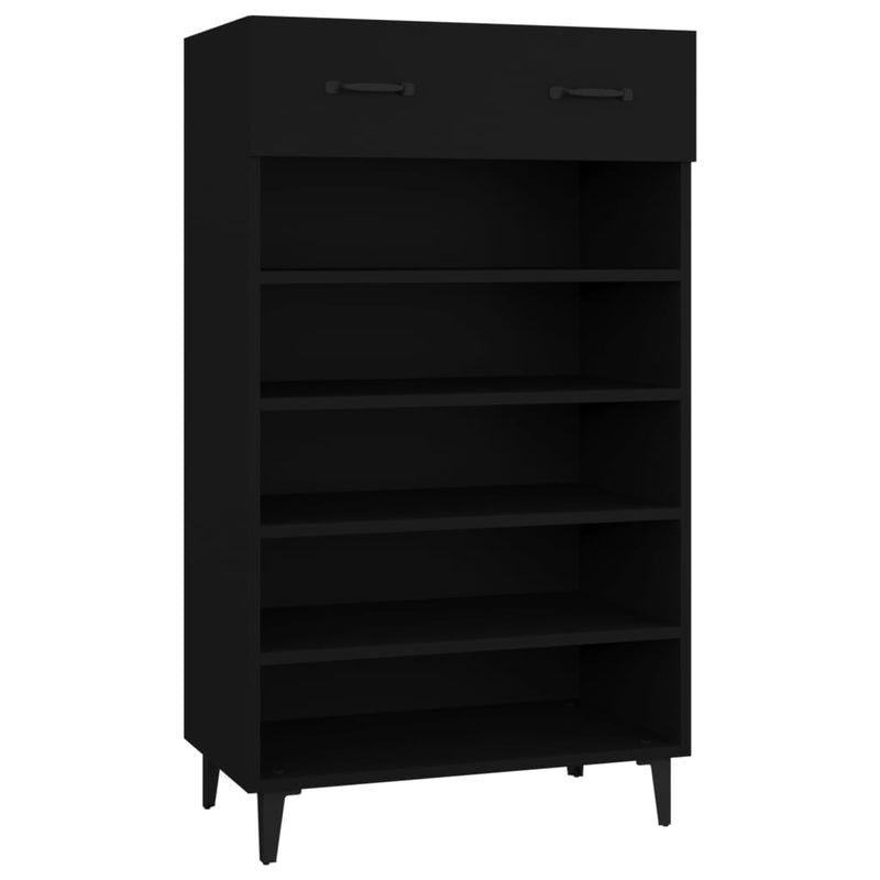 vidaXL fekete szerelt fa cipőszekrény 60 x 35 x 105 cm