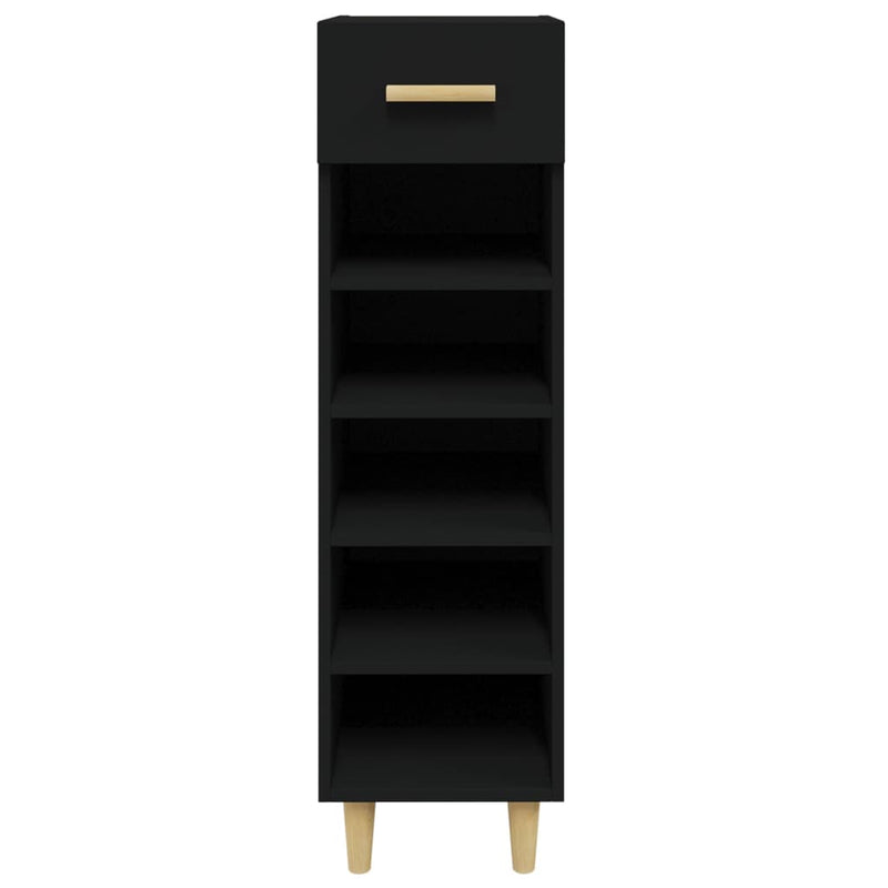 vidaXL fekete szerelt fa cipősszekrény 30 x 35 x 105 cm