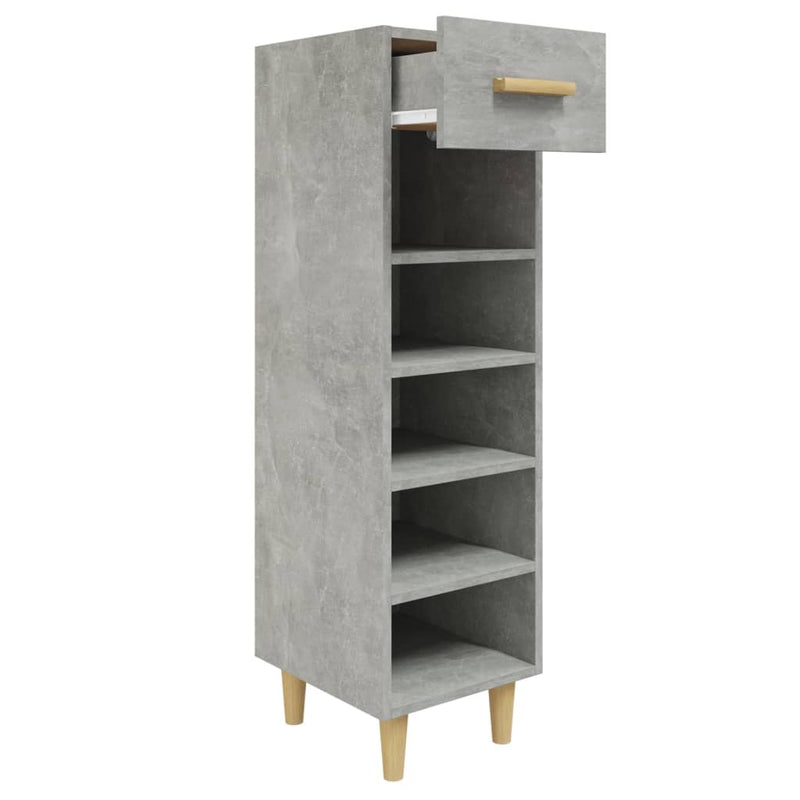 vidaXL betonszürke szerelt fa cipősszekrény 30 x 35 x 105 cm