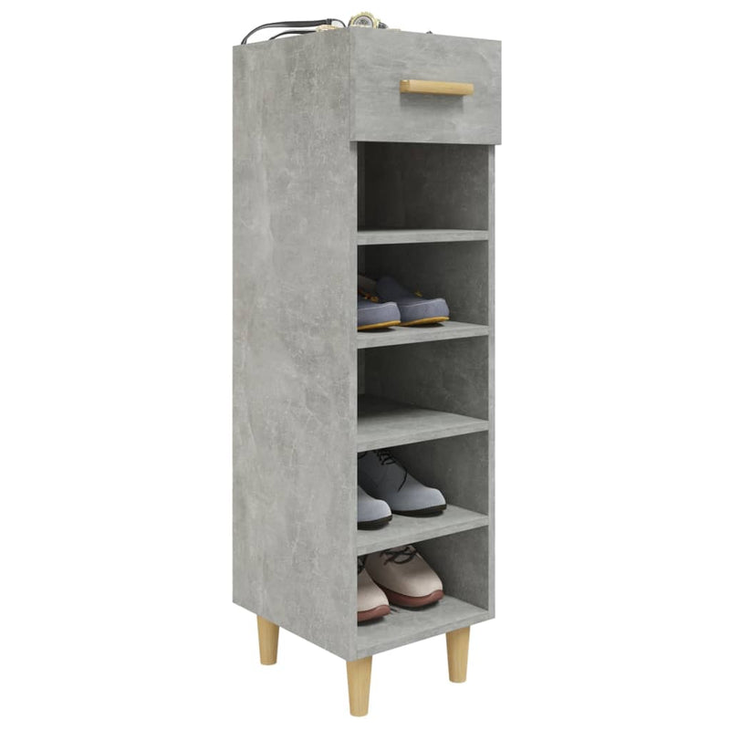 vidaXL betonszürke szerelt fa cipősszekrény 30 x 35 x 105 cm