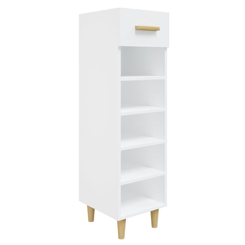 vidaXL magasfényű fehér szerelt fa cipőszekrény 30x35x105 cm
