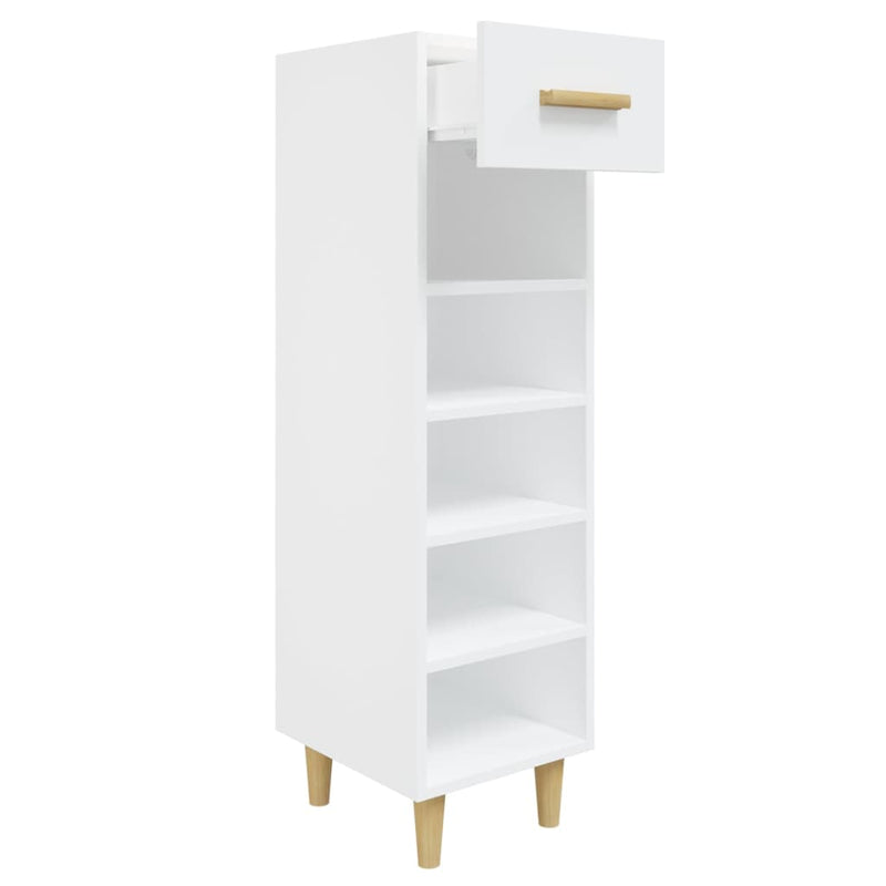 vidaXL magasfényű fehér szerelt fa cipőszekrény 30x35x105 cm