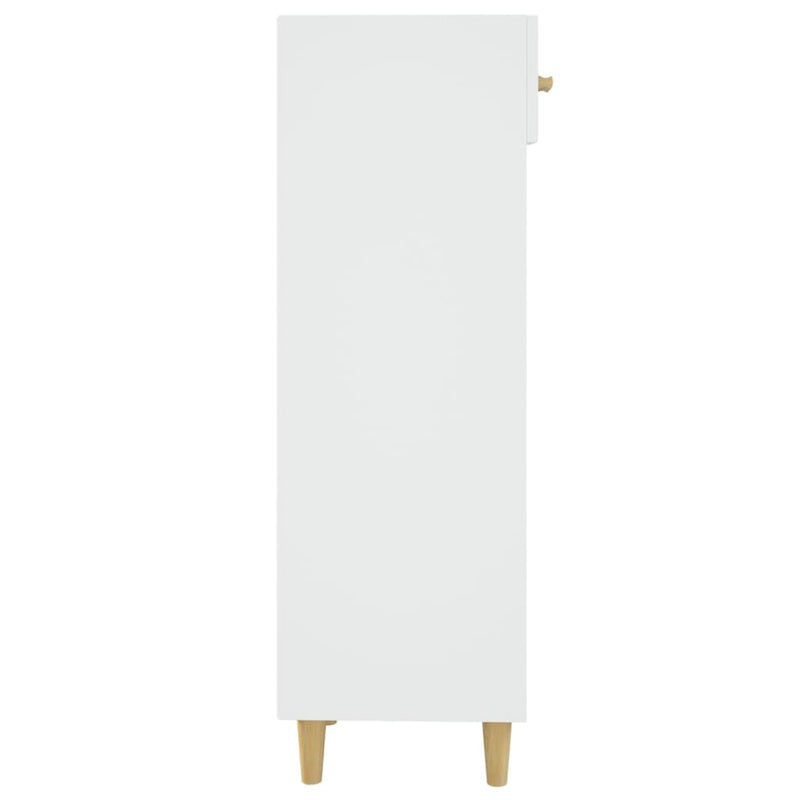 vidaXL magasfényű fehér szerelt fa cipőszekrény 30x35x105 cm