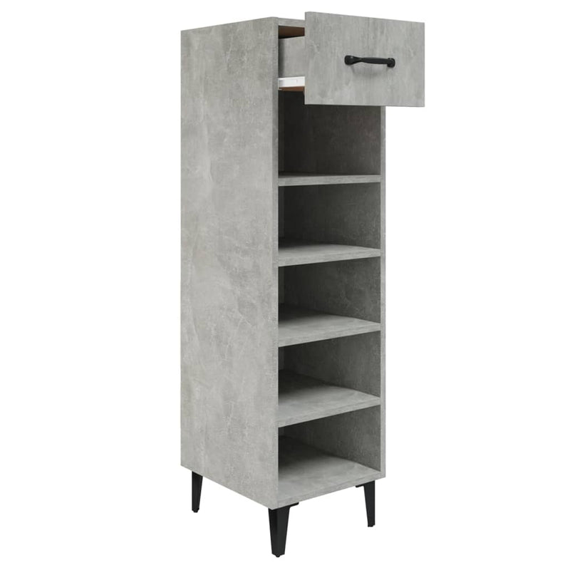 vidaXL betonszürke szerelt fa cipősszekrény 30 x 35 x 105 cm